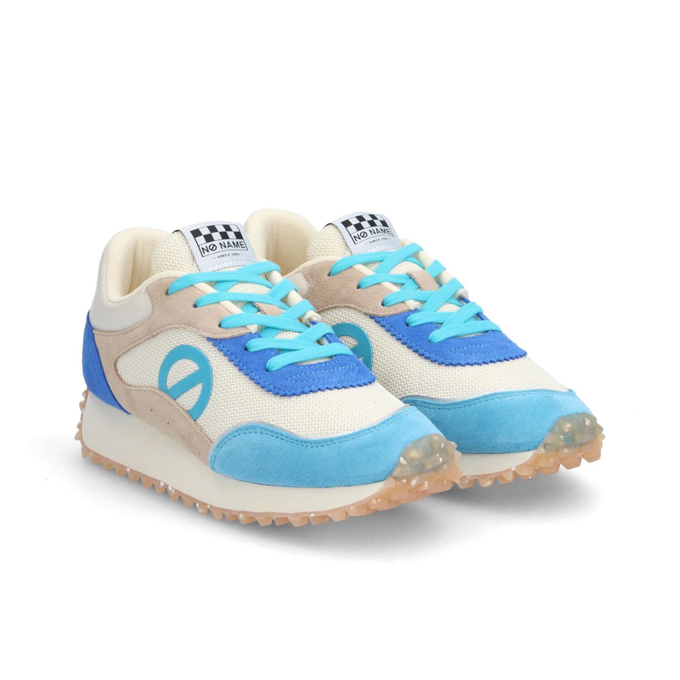 PUNKY JOGGER W - KNIT/SUEDE/SUED - OFF WHITE/BLUE